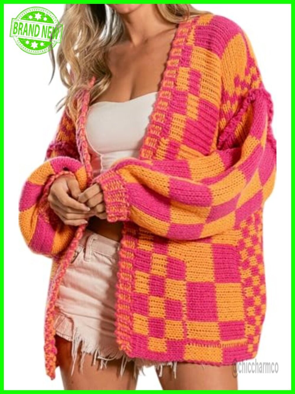 SELINK Womens Chunky Cardigan Sweater 100% Acrylic Oversized Open Front